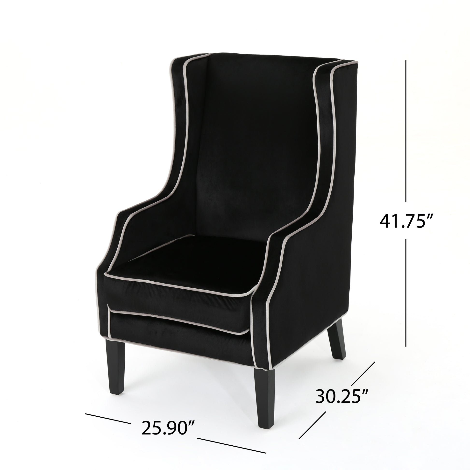 Club Chair Black Velvet
