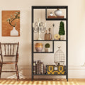 Modern Storage Shelf With 4 Compartments & Metal Legs, Freestanding Organizer,Book Shelves Display Shelves For Living Room, Bedroom, Home Office 4 Black Standard Primary Living Space Open Back Metal