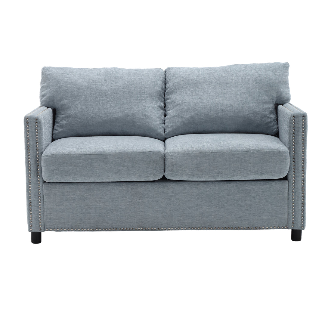 United Modern Chenille Fabric Loveseat, 2 Seat Upholstered Loveseat Sofa Modern Couch Teal Blue Chenille 2 Seat