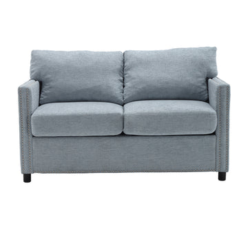 United Modern Chenille Fabric Loveseat, 2 Seat Upholstered Loveseat Sofa Modern Couch Teal Blue Chenille 2 Seat
