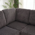 110 Inch Oversized Corduroy Corner Sofa,L Shaped Corner Couch With Two Storage Spaces,Usb Port & T Pyce Port And Cup Holderdeep Seat Comfy Upholstered Couches For Living Room Not Freely Combinable Dark Grey Corduroy 5 Seat