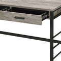 Disho Light Weathered Oak & Black Finish Writing Desk W Usb Oak Synthetic Wood