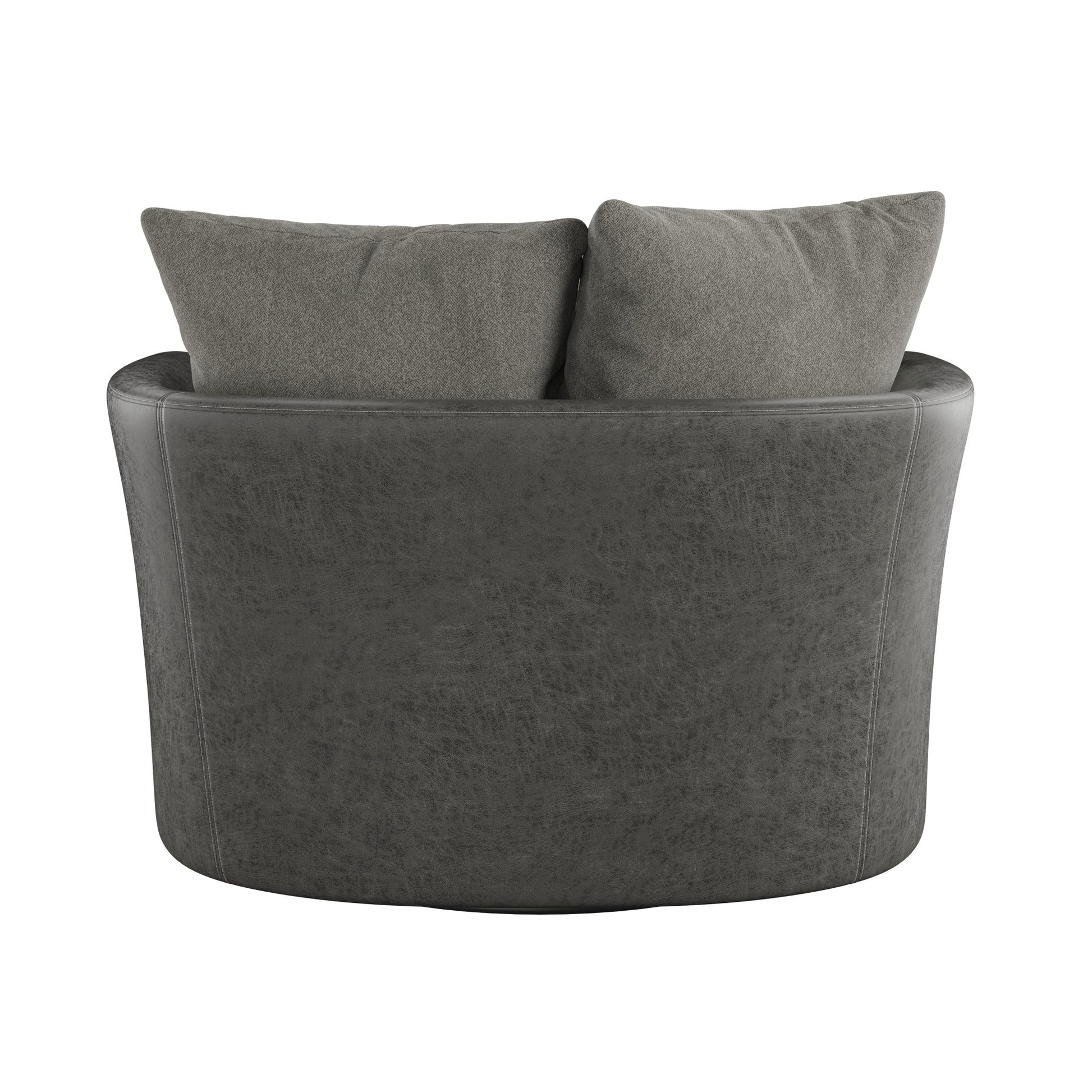 Grennburg Gray Swivel Accent Chair Gray Foam Engineered Wood