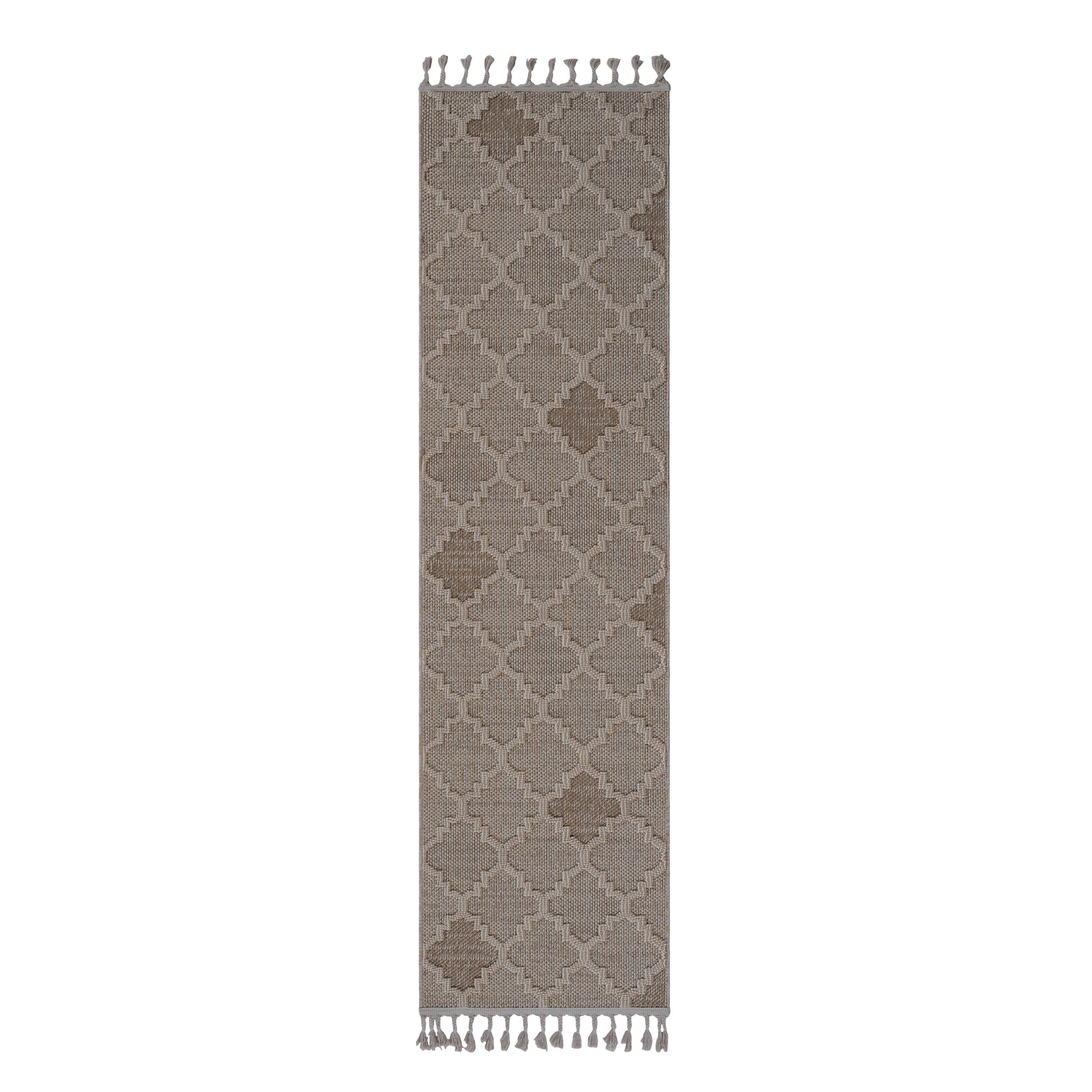 Naar Guros Collection 2X8 Cream Trellis Indoor Outdoor Area Rug Cream Polypropylene