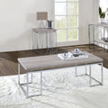 Natural Oak And Chrome End Table With Metal Sled Base Oak Primary Living Space Modern Square Wood Metal Sled