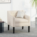 Accent Chair Beige Fabric