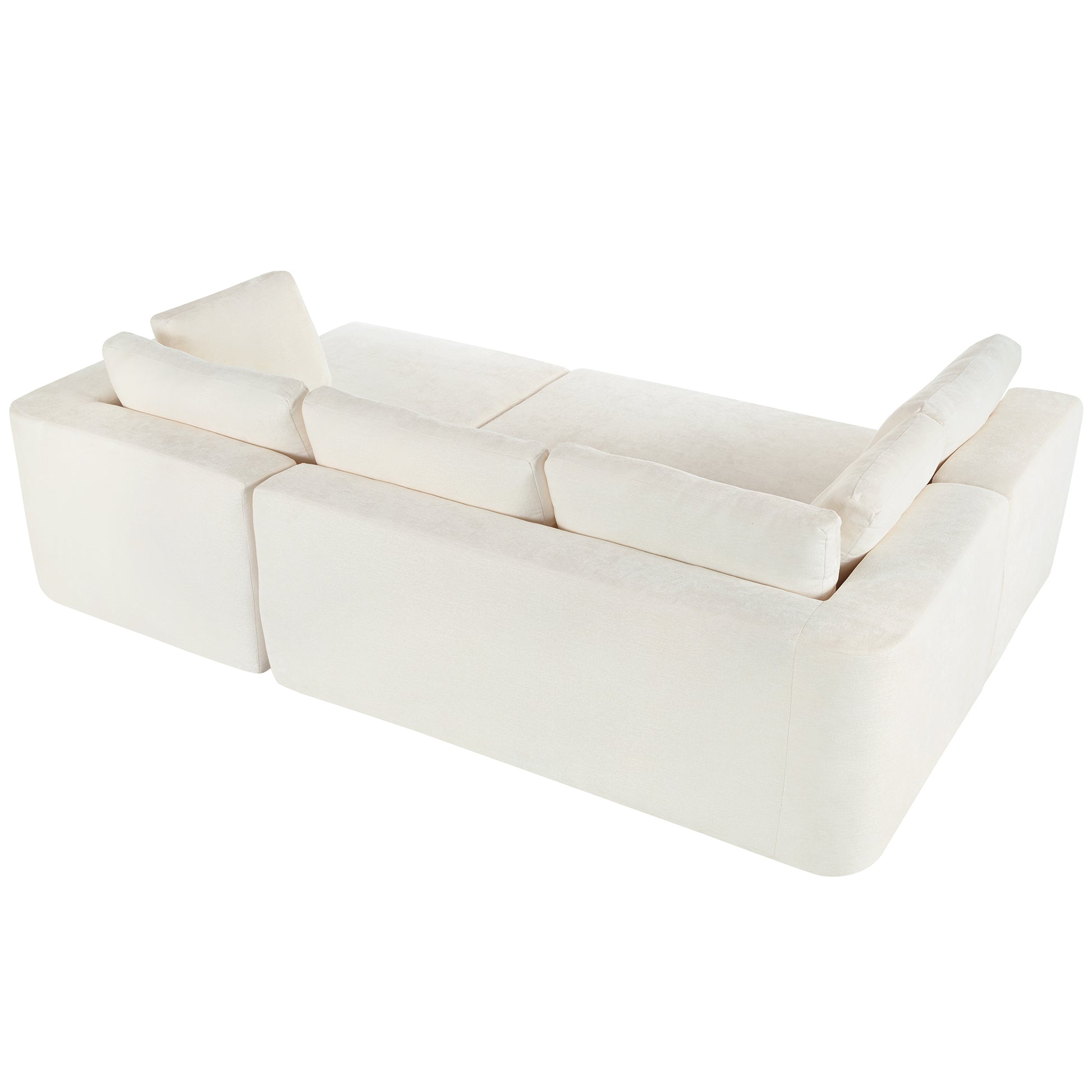 Modern Large Modular Sectional Sofa For Living Room, Bedroom, Salon, 3 Piece Free Combination Beige Polyester 3 Seat