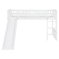Twin Size Loft Bed With Slide And Ladder, White Old Sku: Lt000504Aak White Solid Wood