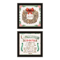 2 Piece Vignette Gingerbread Wreath Black Framed Wall Art For Living Room, Bedroom Wall Art Print For Home Decor By Nicole Decamp Multicolor Wood Paper