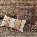 6 Piece Jacquard Quilt Set With Throw Pillows Brown Gold King Cal King King Brown Gold Cotton