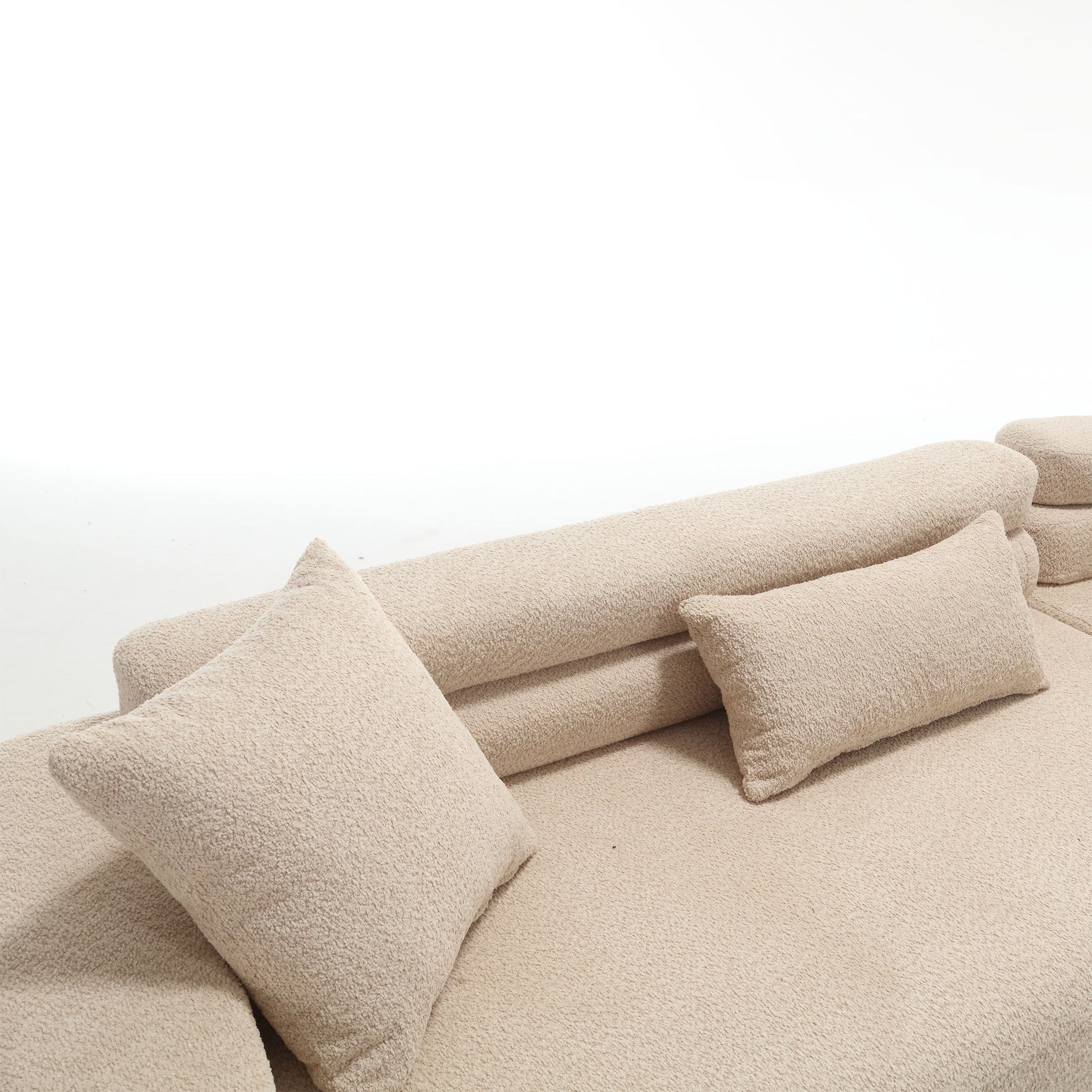 Unique Modeling Design,Upholstered Indoor Furniture,Foam Filled Sleeper Sofa Bed For Living Room,Bedroom,3 Colors Khaki Primary Living Space Modern Foam Polyester 4 Seat