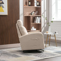 Jiada Upholstered Swivel Glider.Rocking Chair For Nursery In Beige.Modern Style One Left Bag Beige Primary Living Space Foam Metal