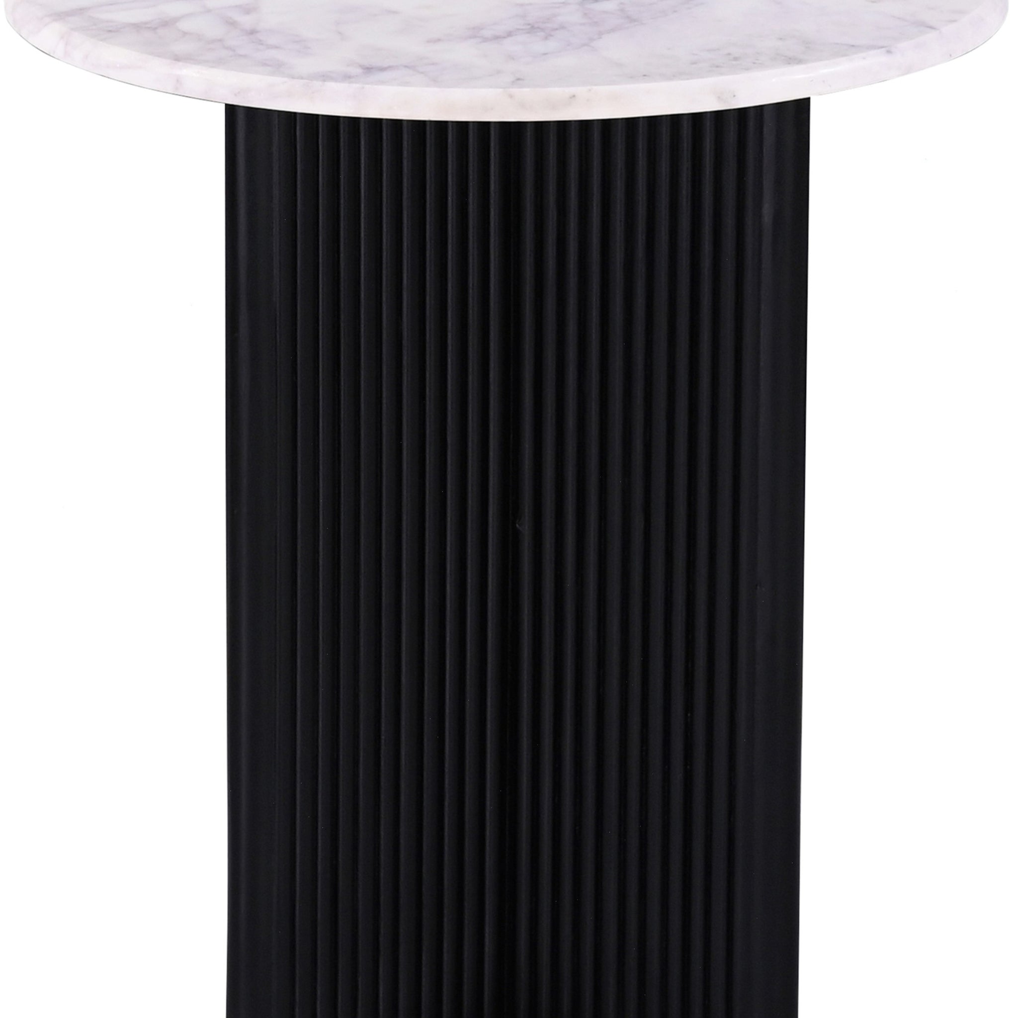Luxurious Round Mable Topped Pedestal Side End Table, Living Room Accent Table, White Black Black White Primary Living Space Industrial Freestanding Mango Coffee & End Tables Round Marble,Solid Wood Pedestal