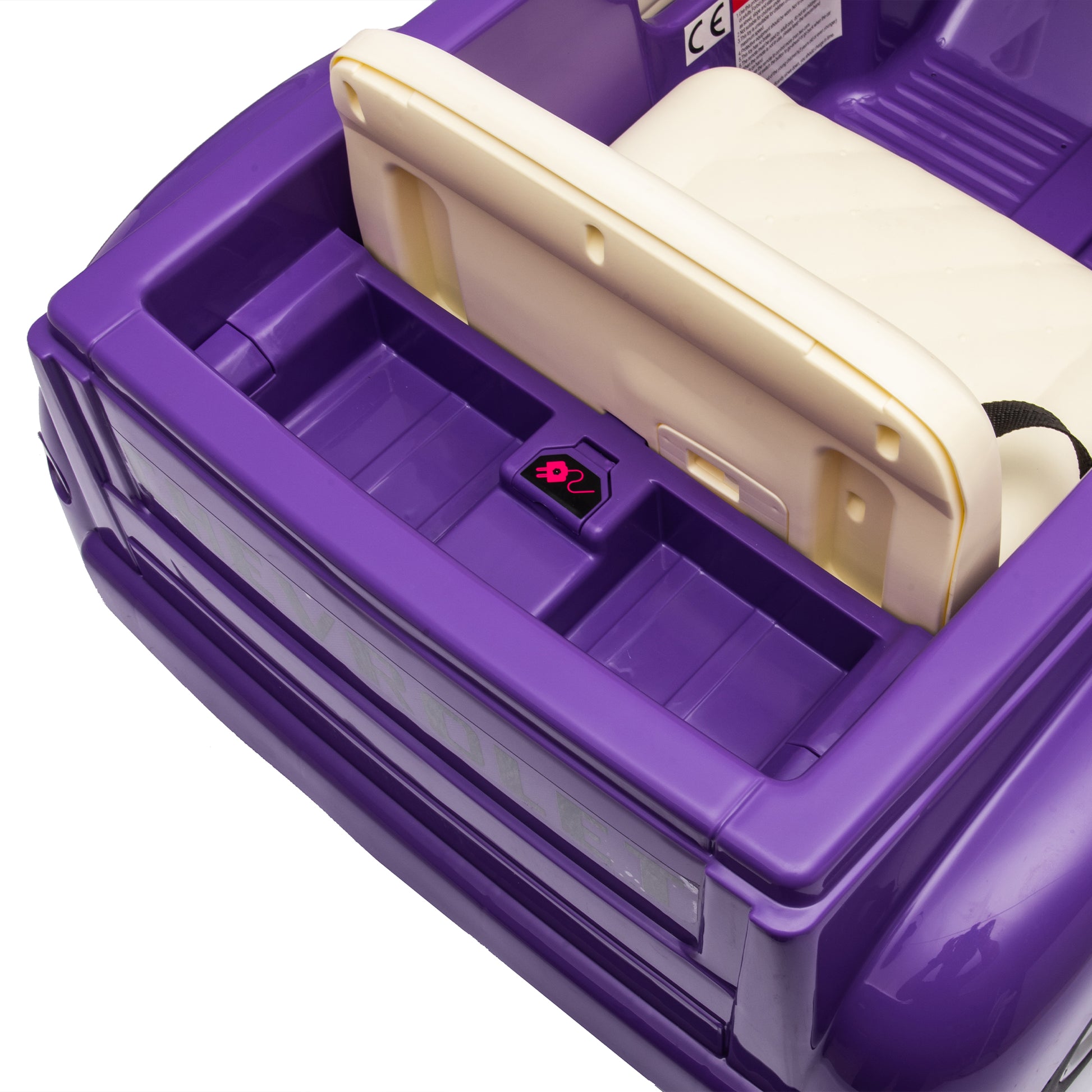 12V Kids Ride On Truck Car W Parents Control, Licensed Chevrolet 3100 Pickup,Electric Car For Kid,Vintage Modeling,3 Speeds,Led Lights,Bluetooth,Usb,High Power Up To 3.11 Mph,Age 3 Purple Polypropylene