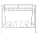 Twin Xl Over Queen Metal Bunk Bed With Ladder And Guardrails, White Box Spring Not Required Twin Xl White Metal Metal
