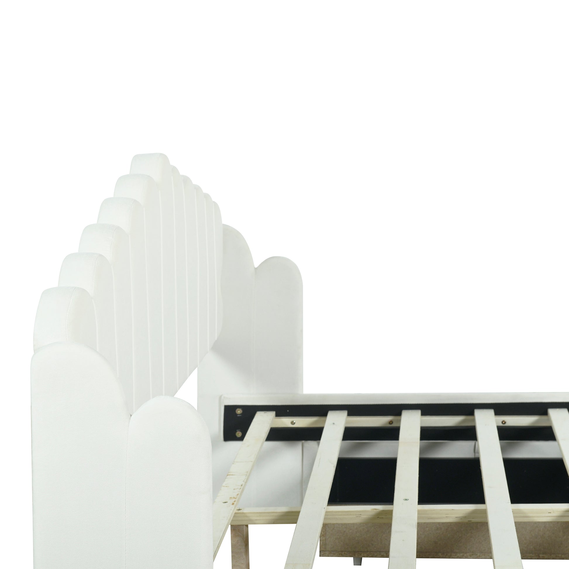 Queen Size Upholstered Platform Bed With 4 Drawers And 2 Usb, Beige Box Spring Not Required Queen Beige Wood Bedroom Bed Frame Polyester Upholstered