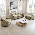Luxurious And Sophisticated Sofa Set With Soft Cushions And Pillows, Sofa Set For Living Rooms And Clubs As Well As Home Theaters, Consisting Of Two Single Sofas And A 2 Seaters Sofas In Tan Corduroy Tan Corduroy 4 Seat