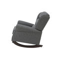 Grey Rocking Chair With Flared Arm Cushion Solid Grey Primary Living Space Foam Rocking Chairs Solid Back Wood Fabric
