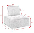 Upholstered Seating Armless Accent Chair, Leisure Sofa Lounge Chair For Living Room Corner Bedroom Office,Chenille Ivory Primary Living Space Eucalyptus Foam