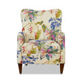 Paradise Upholstered Arm Chair, Off White Floral Printed On Cotton Beige Foam Fabric