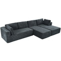 Modern Large Modular Sectional Sofa For Living Room, Bedroom, Salon, 3 Piece Free Combination Gray Polyester 3 Seat