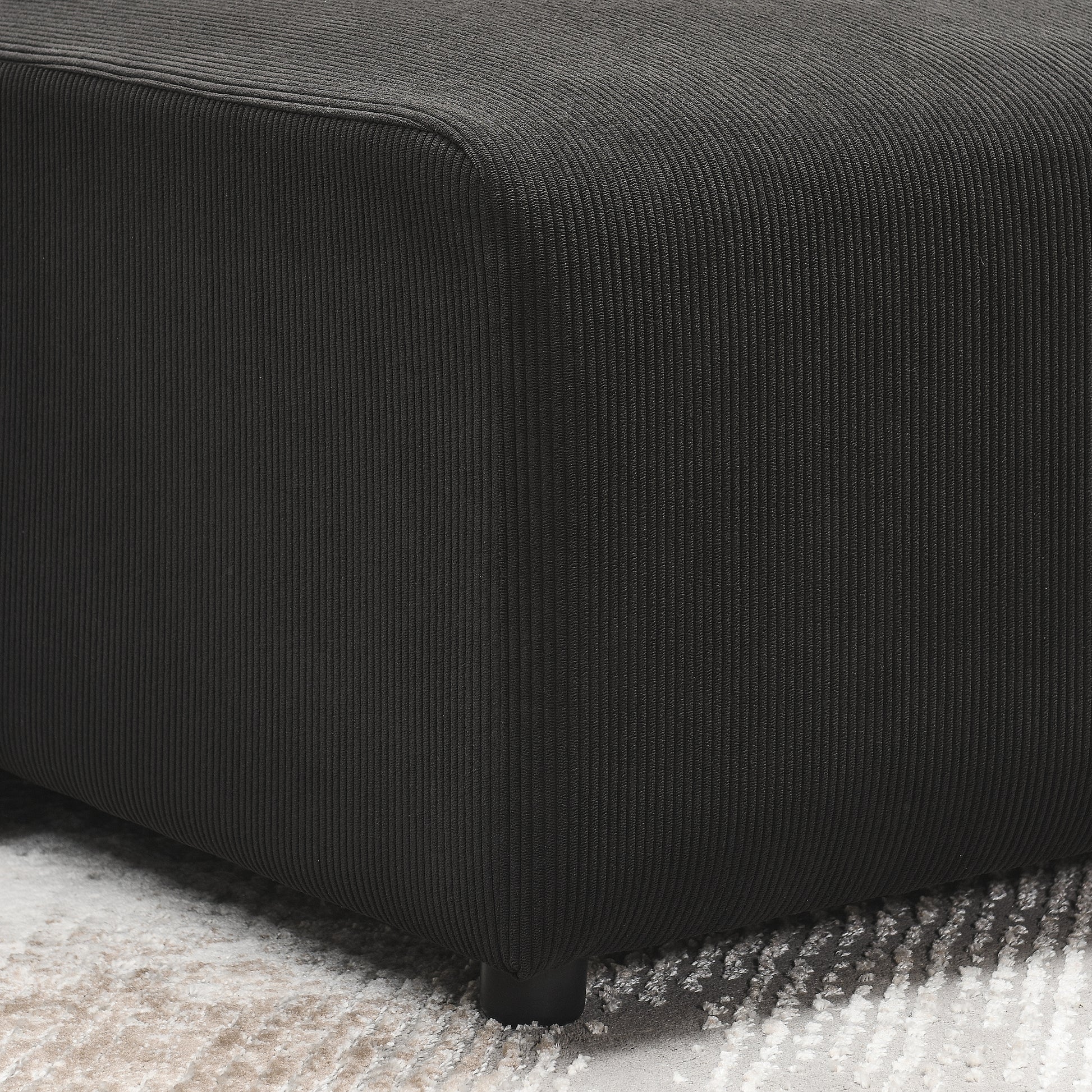 Modular Corduroy Upholstered 3 Seater Sofa Bed With Storage For Home Apartment Office Living Room, Free Combination, L Shapedblack Black Wood Primary Living Space Medium Soft Pillow Back Eucalyptus Square Arms Foam Corduroy 3 Seat