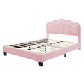 2 Pieces Bedroom Sets Full Size Flower Shaped Upholstered Led Platform Bed With Storage Ottoman Sherpa Fabric, Pink Full Pink 2 Piece Set Wood