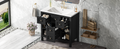 36'' Bathroom Vanity With Resin Sink Combo, Solid Wood Frame Bathroom Storage Cabinet, Freestanding Vanity Set With 5 Drawers& Soft Closing Doors Same As N710S136001B Black Bathroom Solid Wood Mdf Resin