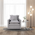 Chenille Fabric Comfy Deep Single Seat Sofa Upholstered Reading Armchair Living Room Gray Wood Foam Chenille 1 Seat