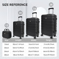 4 Piece Hard Shell Luggage Set,Carry On Suitcase With Spinner Wheels,Family Luggage Set,Black 12 20 24 28In Black Abs