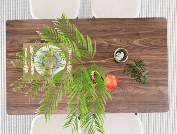 Modern Minimalist Mdf Desktop, Walnut Color Metal Legs, Small Sized Dining Table, Computer Desk, Office Desk, Kitchen Table, For 6 Seat.Suitable For Kitchen, Dining Room, Living Room Walnut Seats 4 Kitchen Round Mdf