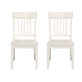 Haidel White Slat Back Dining Chairs, Set Of 2 White Solid Wood