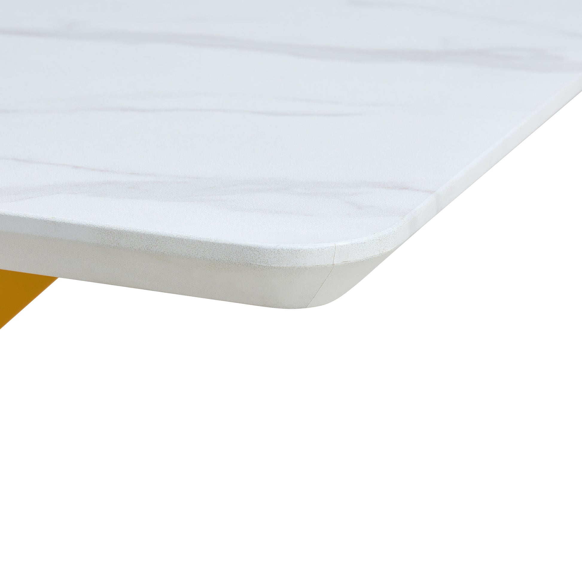 Table And Chair Set, The Table Is Equipped With A Marble Patterned Mdf Tabletop And Gold Table Legs.The Chair Is Equipped With Pu Synthetic Leather High Back Cushion And Gold Coated Metal Legs. Grey Gold Seats 4 Mdf Metal