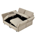 4 Seat Sofa Bed Upholstered Sofa Sleeper, Space Saving Sof Bed2 Seat Sofa With Storage Space Under Seatsall Arms And Backs Adjustabled For Ultimate Comfort Seating Beige Beige Polyester 4 Seat