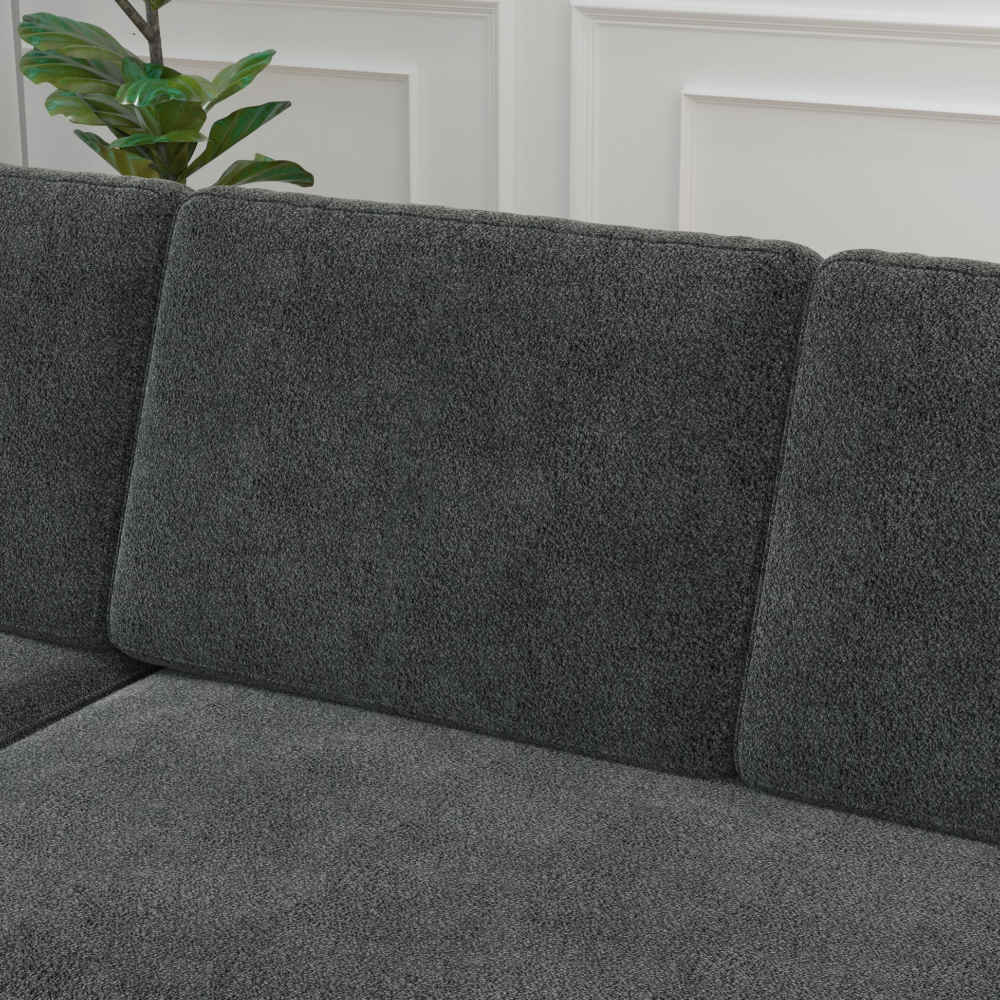 85 Inches Sofa Bed, 3 Seater Sleeper Sofa With Storage Chaise, Square Handrail With Pull And Copper Nail,Chenille Dark Grey, Pull Out Couch For Living Room Dark Grey Chenille 3 Seat