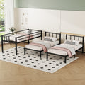 Twin Over Twin & Twin Bunk Beds For 3, Twin Xl Over Twin & Twin Bunk Bed Metal Triple Bunk Bed, Black Twin Xl Black Metal