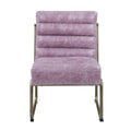 Wisteria Accent Chair With Metal With Sled Base Pink Primary Living Space Genuine Leather
