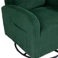 Jiada Upholstered Swivel Glider.Flannel Fabric.Rocking Chair For Nursery In Dark Green.Modern Style One Left Bag Dark Green Primary Living Space Foam Fabric Metal