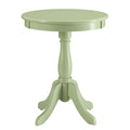 Light Green Side Table With Turned Pedestal Light Green Primary Living Space Traditional Round Wood