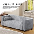 78.7''Upholstered Sofa For Living Room, Bedroom, Salon, Simplified Style Light Gray Polyester 3 Seat