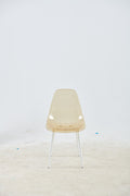Dining Chair,Set Of 4,Metal Leg,Plastic Seat,Transparent Yellow Yellow White Iron Plastic