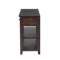 Retro Design Console Table With Two Open Shelves, Pine Solid Wood Frame And Legs For Living Room Espresso Espresso Solid Wood Mdf