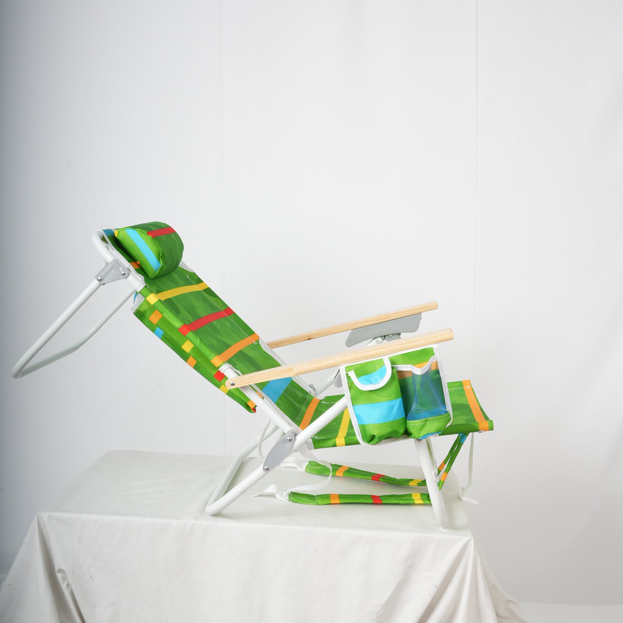 2Pcs Backpack Beach Chairs Backpack Beach Chairs For Adults 5 Position Chair With Pouch Folding Lightweight Positions Back Pack 13 Inch High Multicolor Aluminium