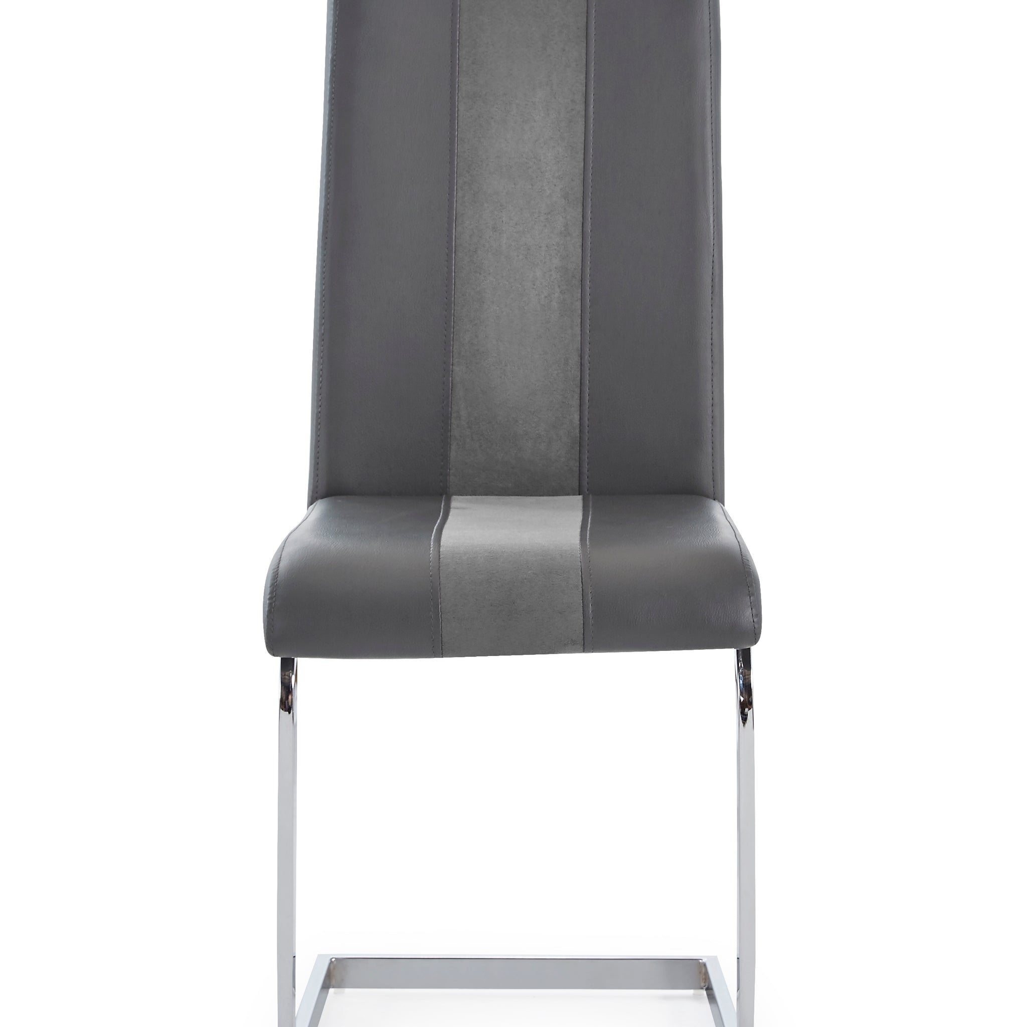 Altis Fabric Grey Dining Chairs Kit Of 4 Solid Gray Dining Room Foam Wipe Clean Rectangular Casual Dining Chairs Solid Back Set Of 4 Or More Metal & Wood Stainless Steel