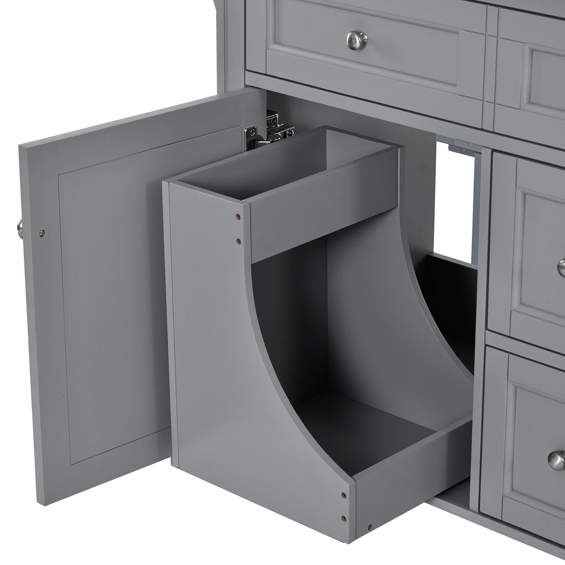 30'' Bathroom Vanity Without Top Sink, Modern Bathroom Storage Cabinet With 2 Drawers And A Tip Out Drawer Not Include Basin Grey Bathroom Modern Solid Wood Mdf