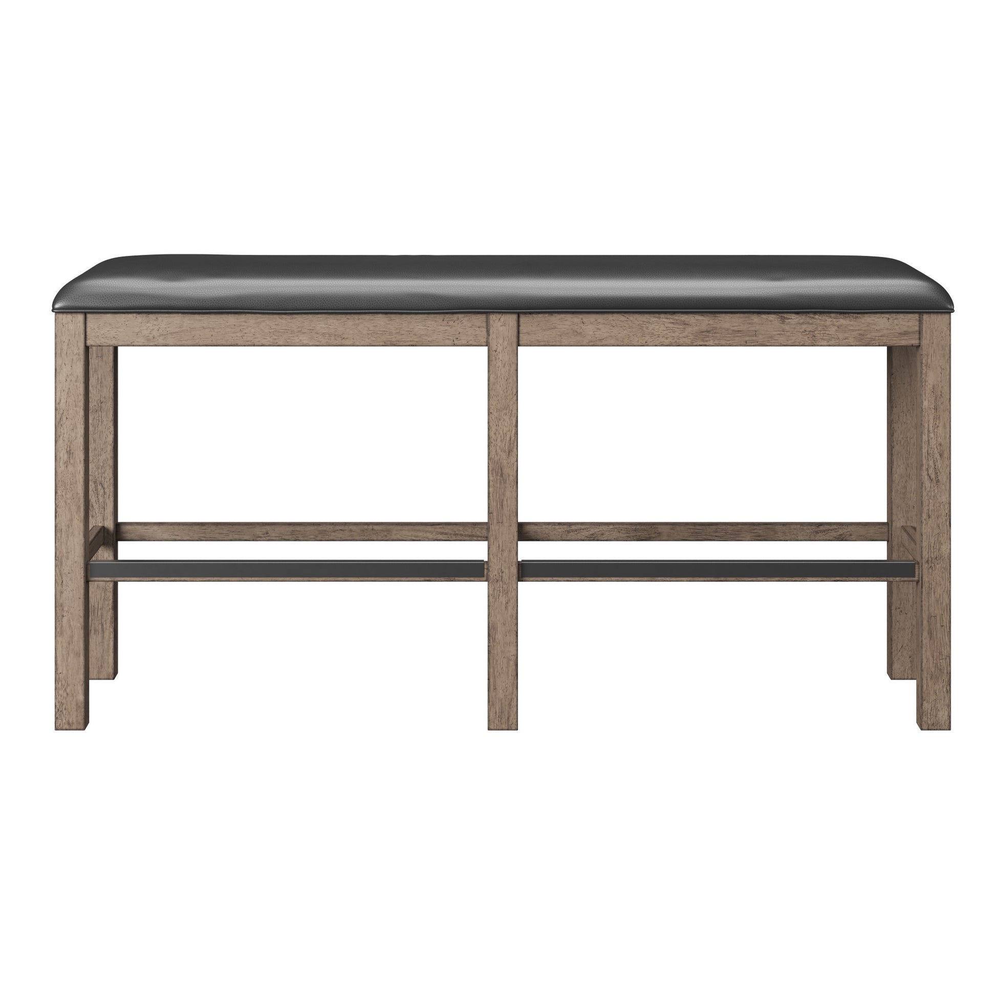 Benti Brown 60" Bar Height Bench Brown Solid Wood