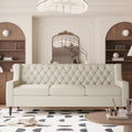 78.75'' 3 Seater Sofa, Button Tufted Backrest With Comfy Cushion, Mid Century Modern Couches For Living Room, Upholstered Comfy Sofa Couch For Bedroom, Apartment Beige Polyester 3 Seat