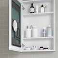 20'' W X 30'' H Bathroom Mirror Medicine Cabinet Wooden Door Medicine Cabinets For Bathroom, Wall Mounted Recessed Or Surface, Bathroom Mirror With Storage, Left Opening Door White Engineered Wood
