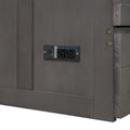 Queen Size Murphy Bed With Built In Charging Station, Antique Grey Box Spring Not Required Queen Antique Gray Wood Pine Wood