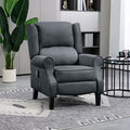 Homcom Vibrating Massage Recliner Chair For Living Room, Reclining Wingback Single Sofa With Heat, Linen Fabric Push Back Accent Chair With Footrest, Side Pocket, Charcoal Gray Charcoal Grey Linen